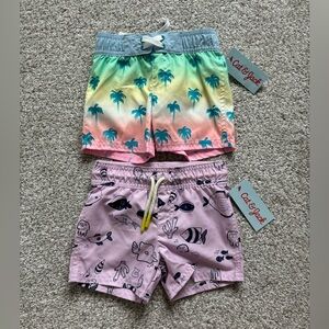 Bundle - NWT Cat & Jack Tropical Swim Trunks